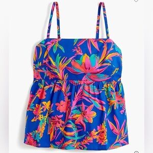 NWOT J.Crew Tie-Back Strappy Top Brilliant Blue‎ Fuchsia Size 6